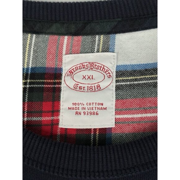 Brooks Brothers Cotton French Terry Golden Fleece Tartan Mens XXL Sweatshirt - Picture 3 of 15
